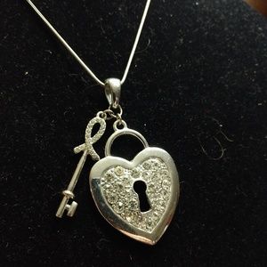 Crystal Lock and Key Necklace